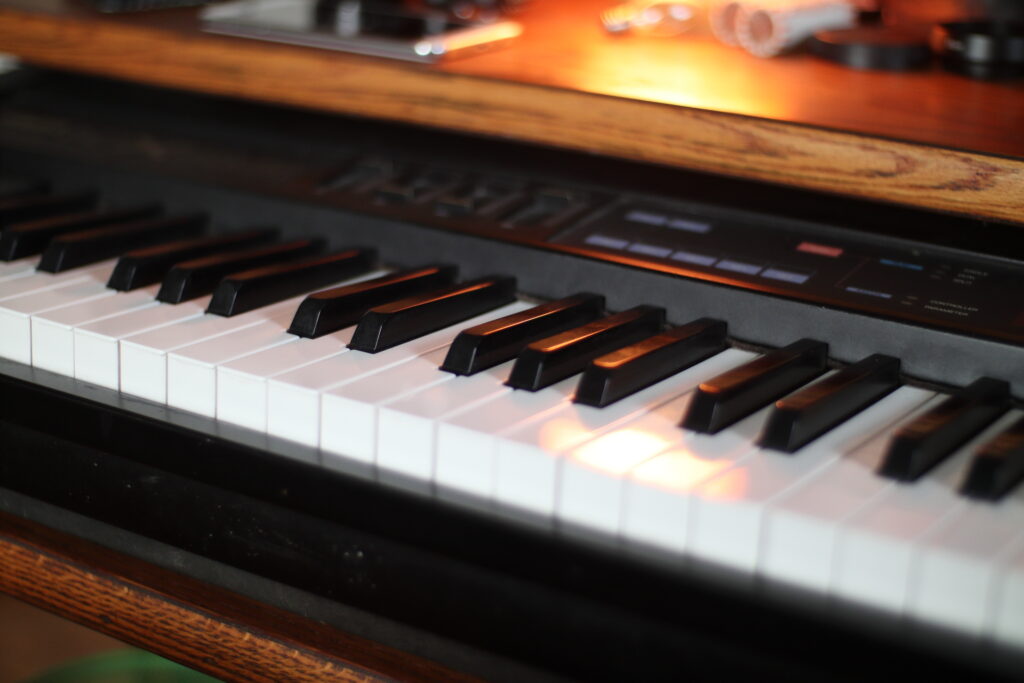 Photo of a music keyboard.